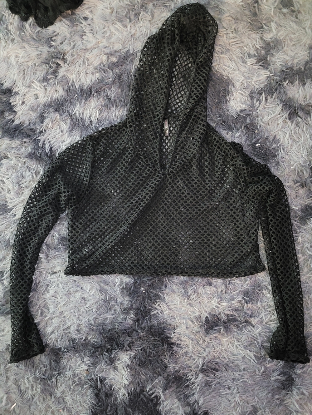 Mesh Hooded Crop Top